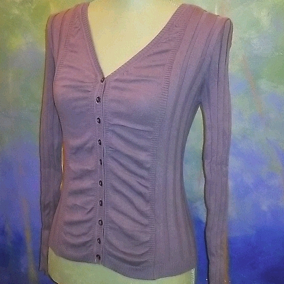 Say What? Sweaters - EUCMed grey cotton/ramie blend SEXY V-neck sweater